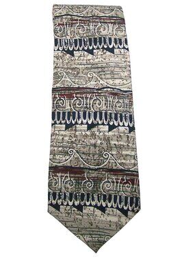 Tie Brown White Black Art Neck Tie Anthony Richards  Brand 57" Long  3 3/4" Wide